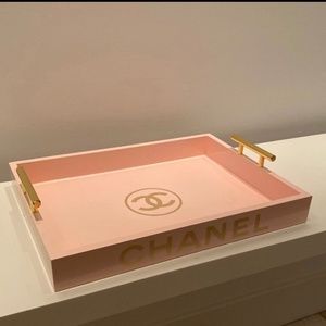 Pink and Gold Vanity Tray